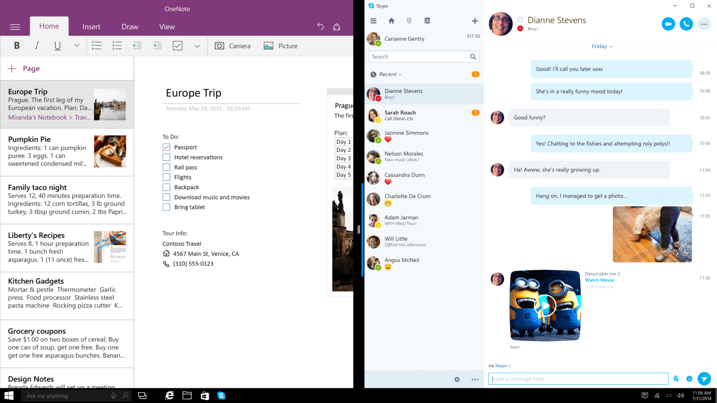 As a UWP app, the new Skype for Windows 10 can adjust to a variety of screen sizes and form factors.