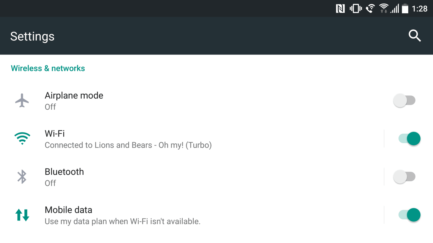 The settings menu looks like a Nexus.