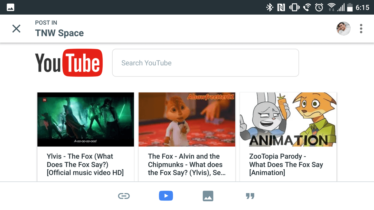 YouTube search, right in the Spaces app
