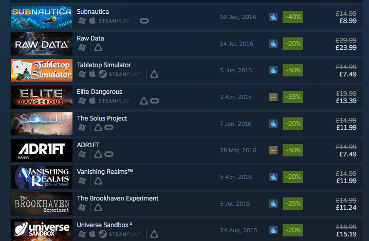 steam vr for sale