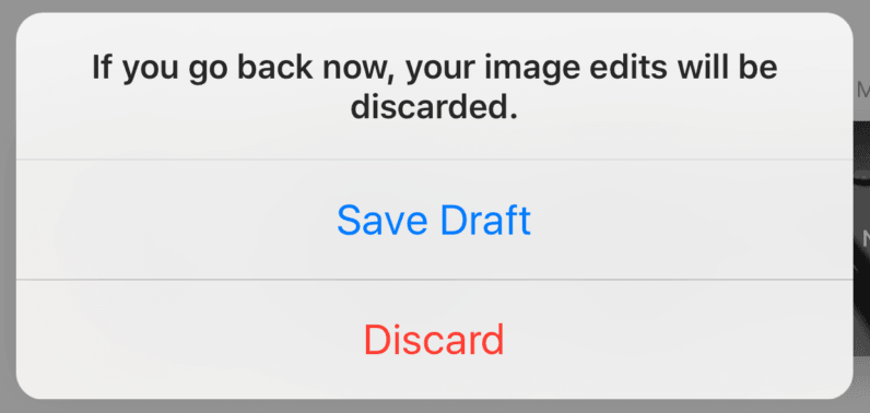 Instagram testando um recurso 'Salvar Draft' deve apenas rolar para fora a todos