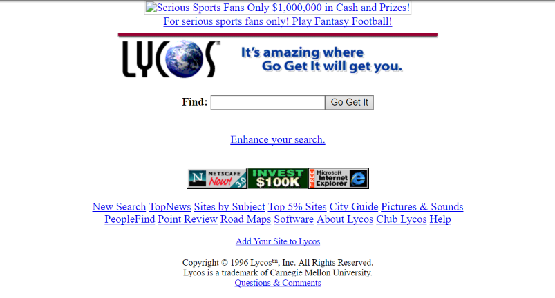 Yahoo may be dead, but Lycos still survives. Somehow.